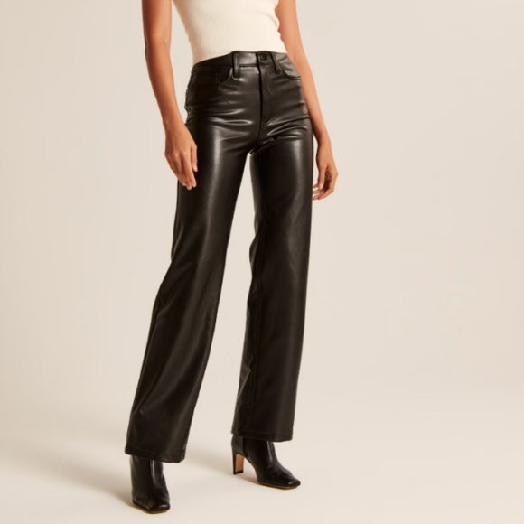 Abercrombie & Fitch Denim - Abercrombie & Fitch Vegan Leather The 90's  Relaxed High Rise Size 31/12R NWT